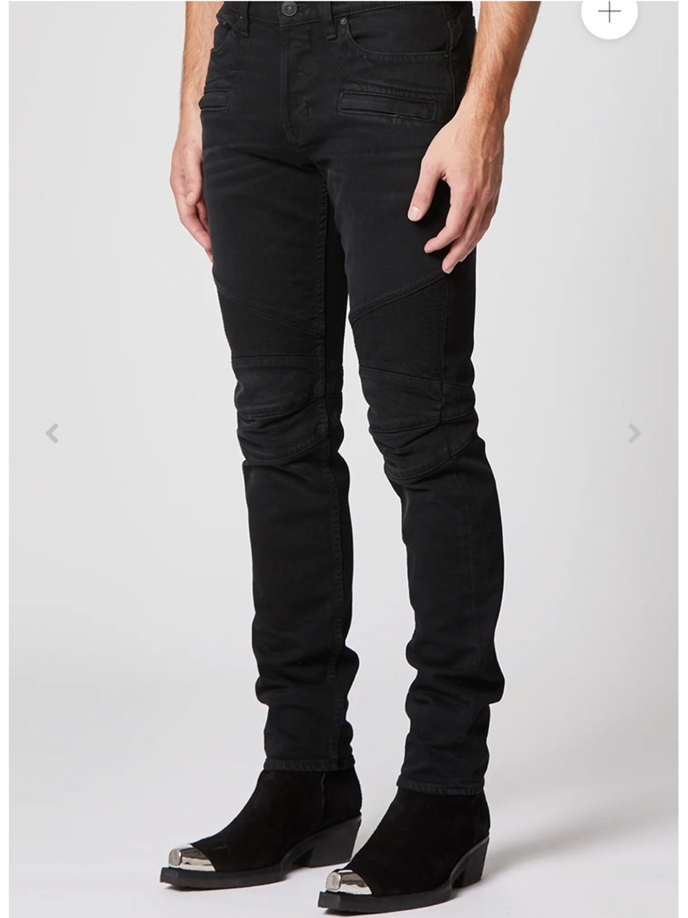 Hudson Men's Blinder Biker V2 Black Moto Skinny Jeans, Size 32